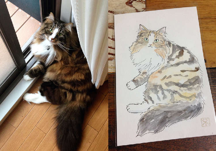 ねこの似顔絵描きます