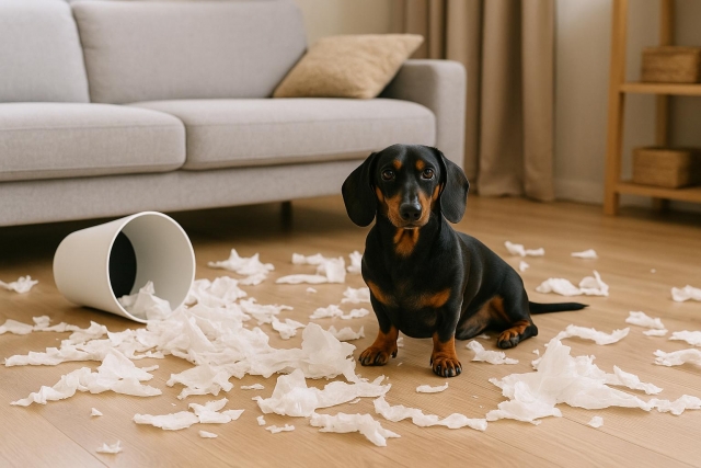 愛犬のゴミ箱あさりを放置する危険性と健康リスク