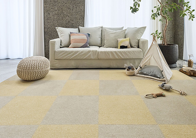 部分敷きで掃除しやすい｜タイルカーペット「ホームタイル」