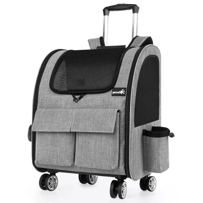 【Pecute】リュック型ペットキャリーキャスター付き