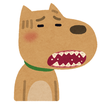 歯がボロボロになった犬