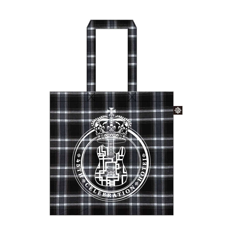 チェック柄トートバッグ　ブラック