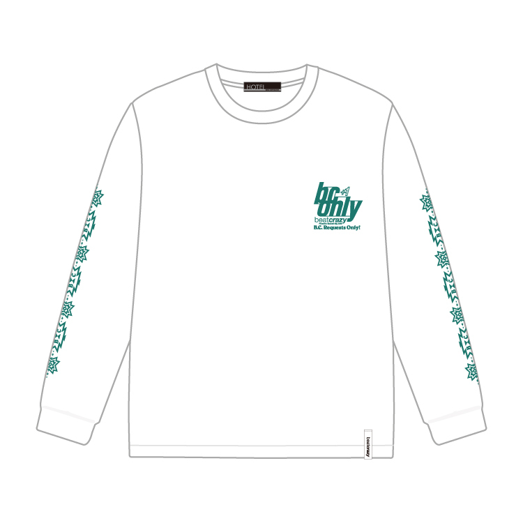 B.C.オルテガ柄 オーバーサイズ L/S TEE [ホワイト]