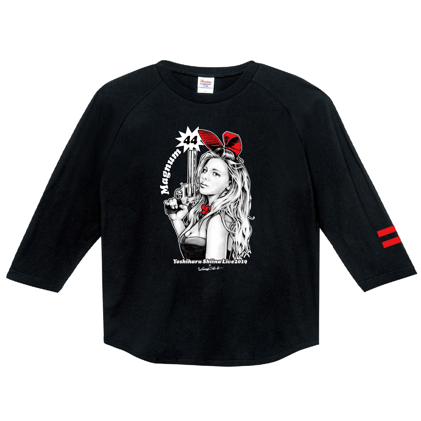 「Magnum 44」ラグランTシャツ＜黒＞（Mサイズ)
