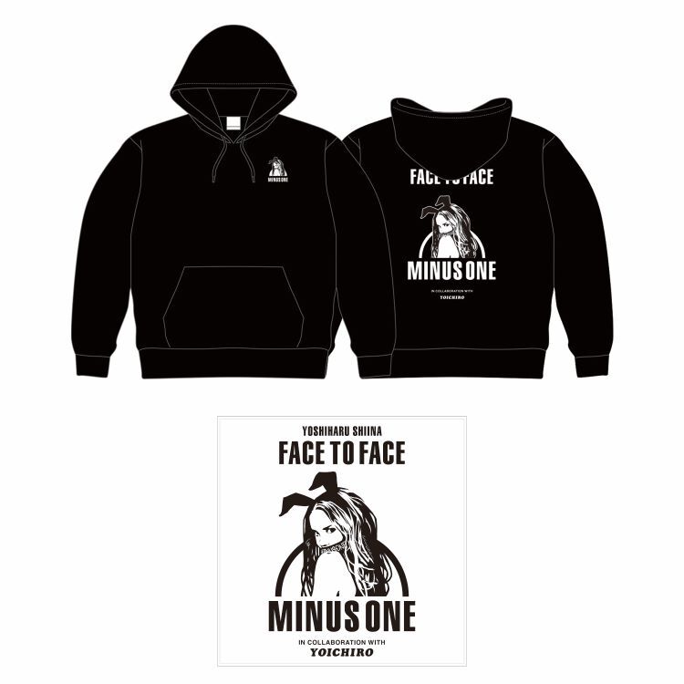 「FACE TO FACE -Minus One-」プルパーカ　ビッグバックプリント＋ハンドタオル(セット販売)