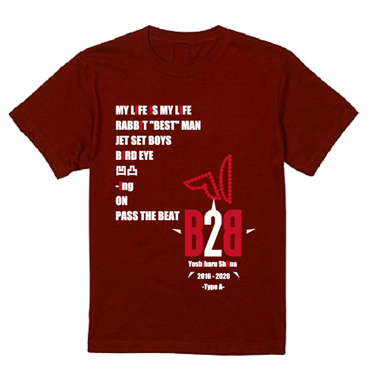 「BACK 2 BACK -Type A-」2016 - 2020 Tシャツ（バーガンディ）