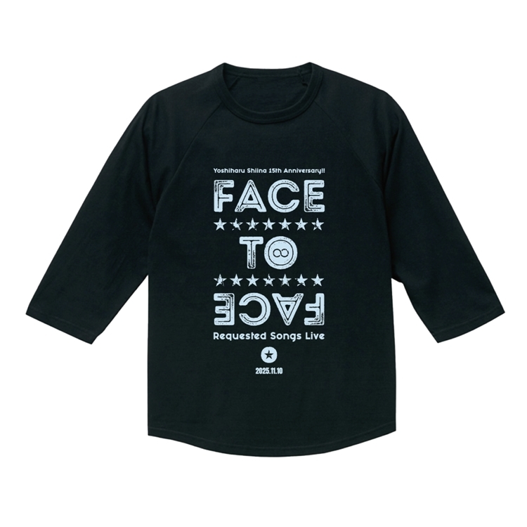 「FACE TO FACE #8」ラグランTシャツ（ブラック）