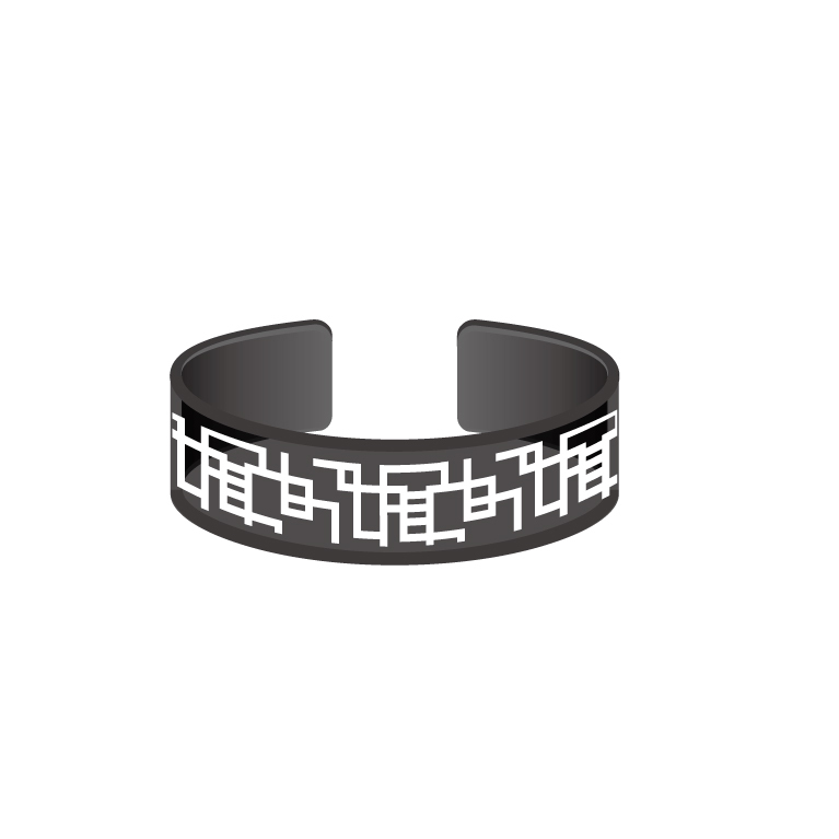 G柄アクリルバングル・スモークブラック