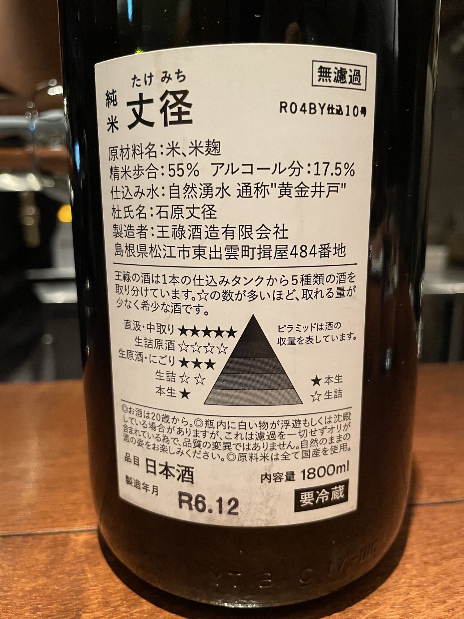 丈径（たけみち）王祿酒造 島根県 | さけのわ