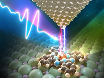 Single molecule fluorescence by THz-STM