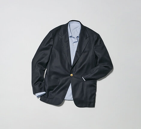 Organic Pin Oxford Wide Collar Shirt + Super 130's Hopsack 1B Blazer