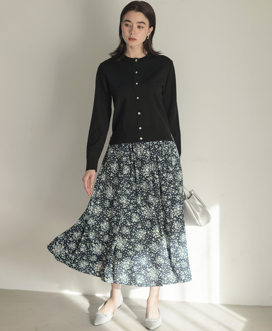 アトランダムビジューボタンカーディガン