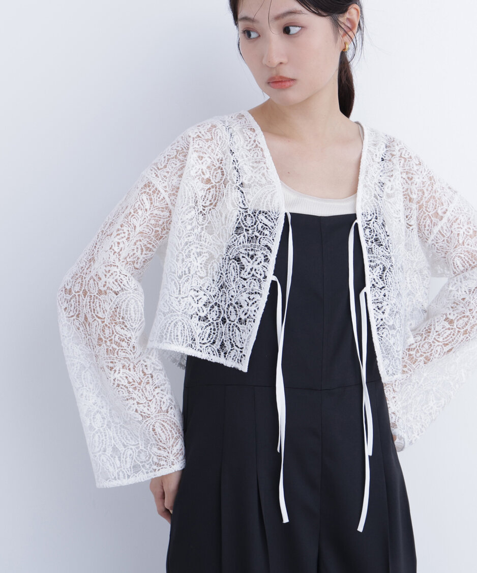 レース羽織ブラウス