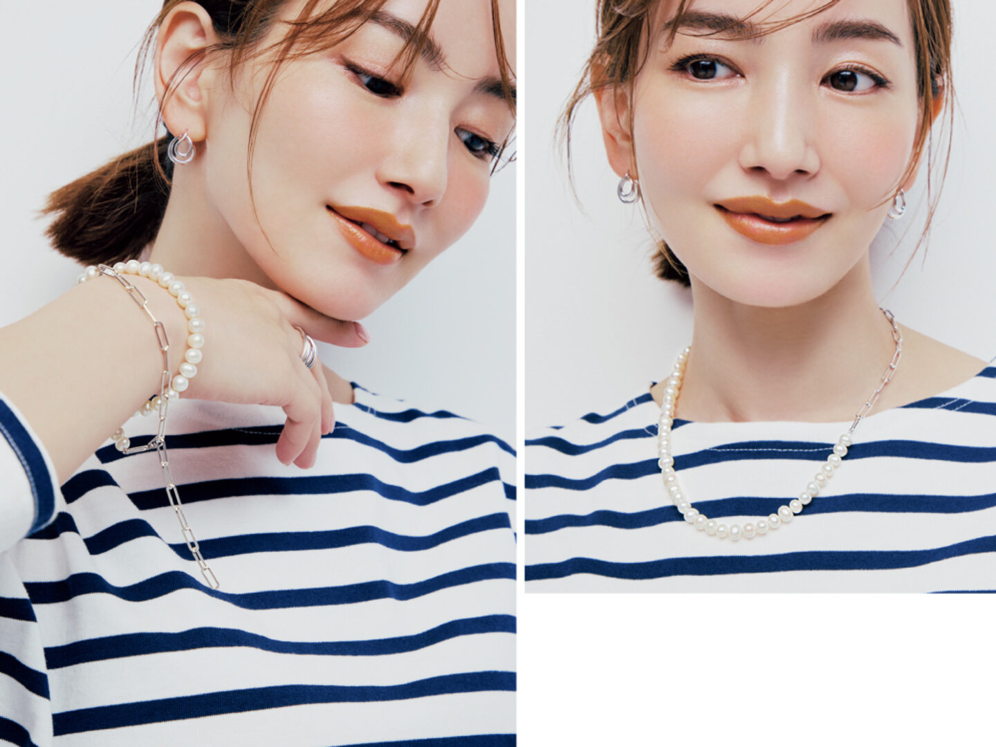 K10イエローゴールド×淡水パール ネックレス 着用イメージてください