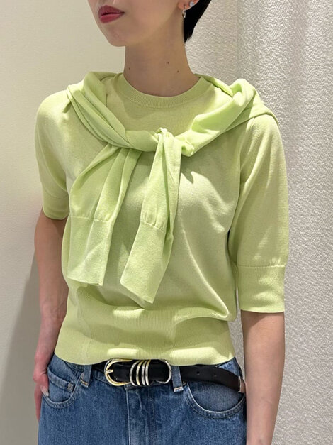 クリアコットンクルーネックカーディガン