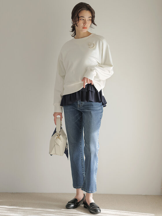 フリルシャツコンビ ロングTシャツ