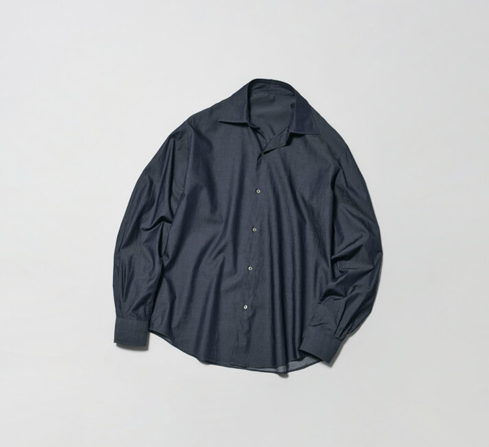 Pique Jersey Wide Spread Collar Shirt