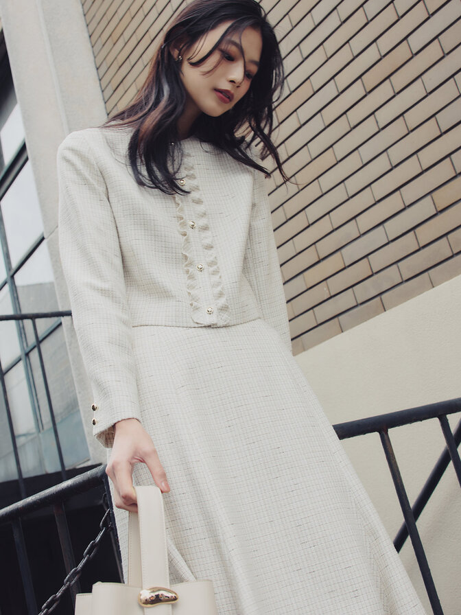 ツイードセットアップ,セレモニー,ハレの日,松木育未 さん