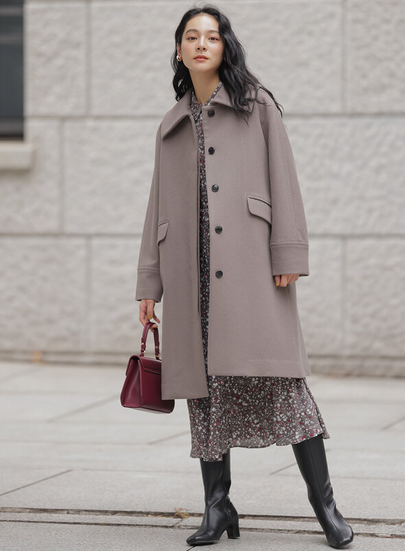 ウールモッサステンカラー コート