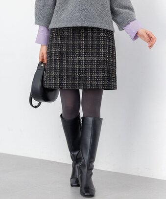 ラメステッチツイード スカート