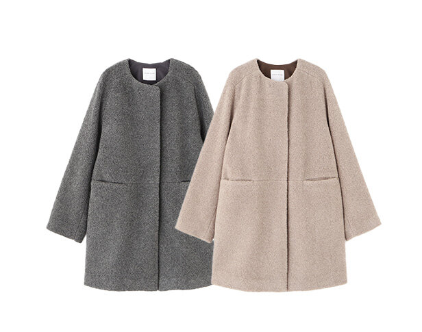 ボアノーカラーコート