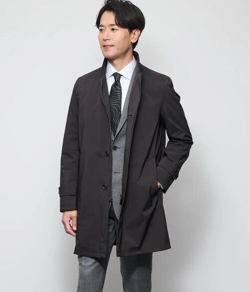 NY ACTIVE ナイロン 3層ボンディング スタンドカラーコート