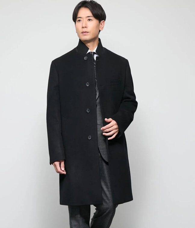 カシミヤビーバー コンバーチブルカラーコート