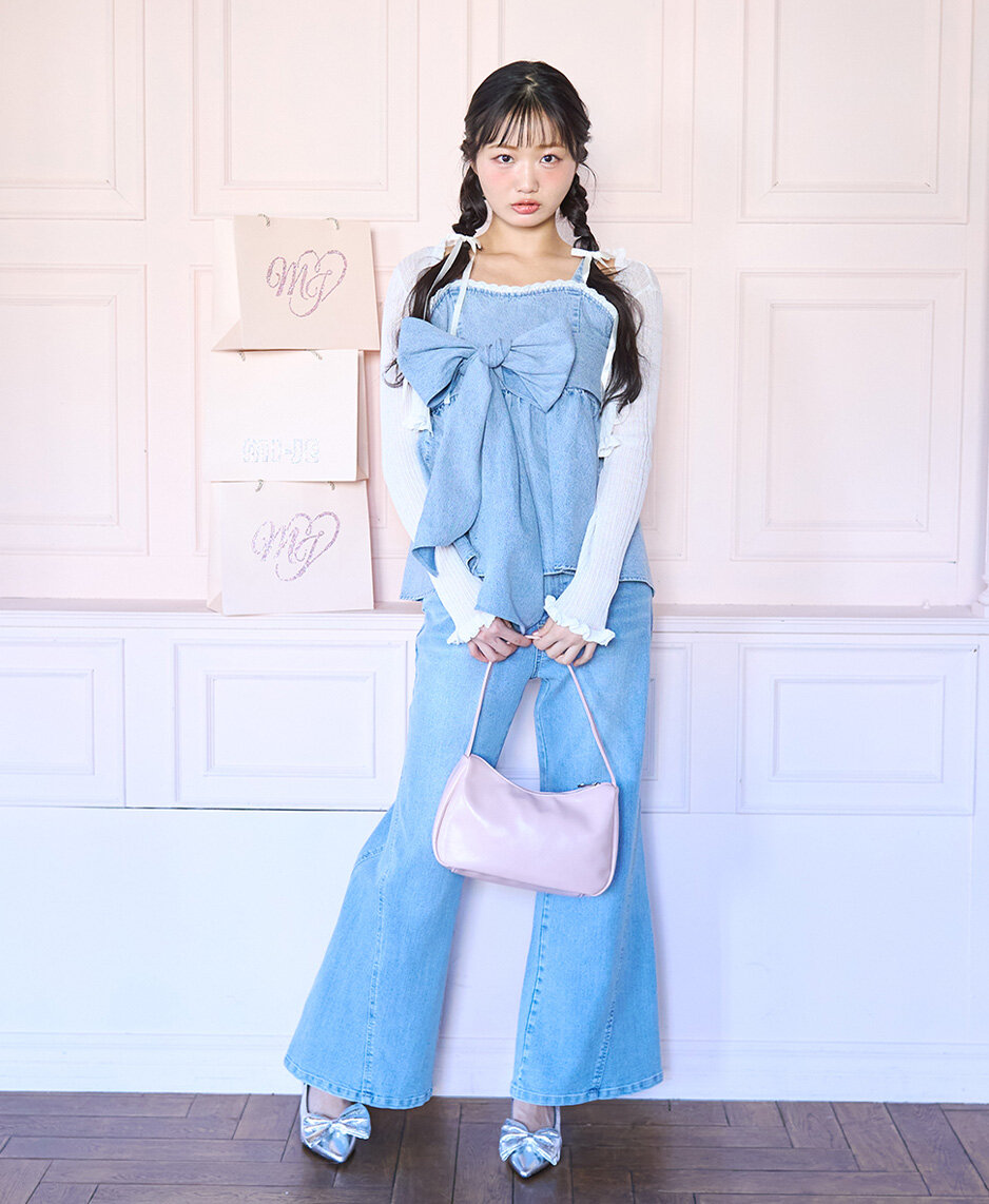 デニム、韓国、フェミニン、デニムスタイル、