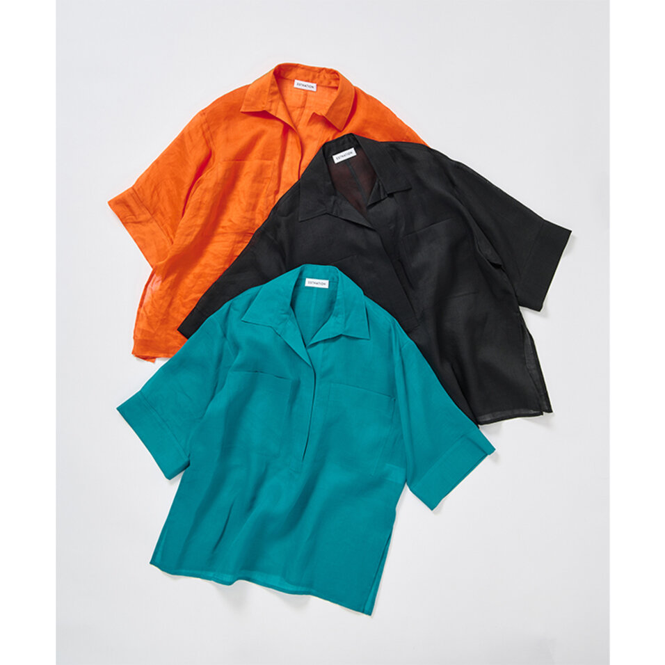 ビッグポケットスキッパーブラウス