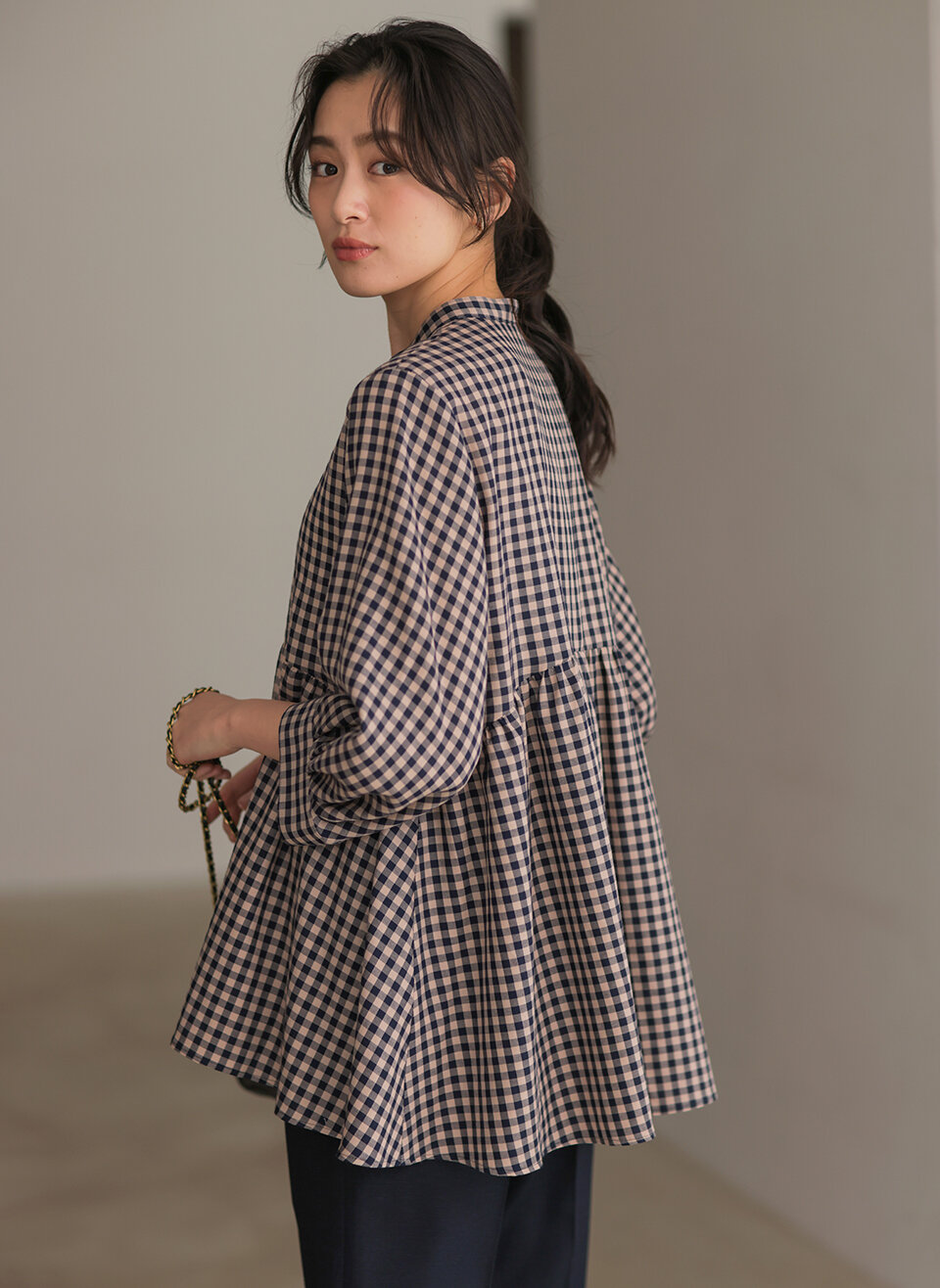 ニューリヨセルシャーティングペプラム ブラウス