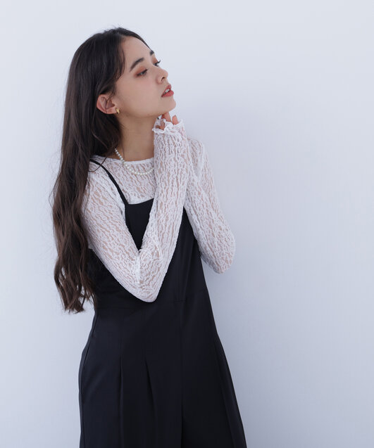 レースカットソー