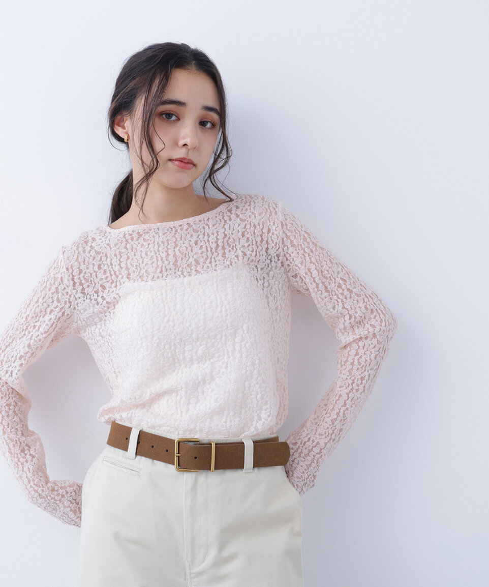 レースカットソー