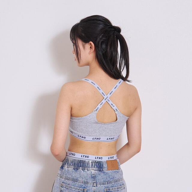 ロゴ紐2wayハーフトップ