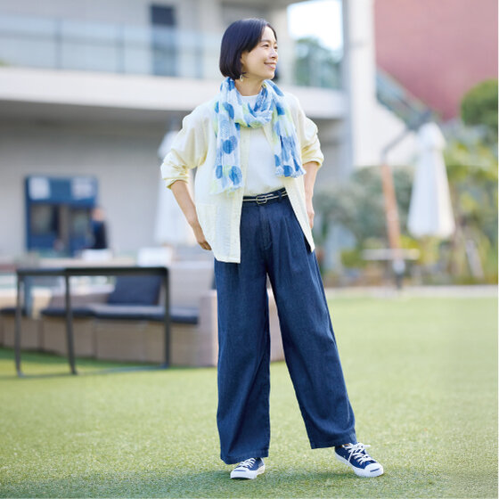ブリーズデニム【タック入りワイド】