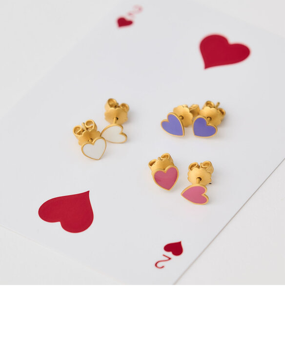 22Kエナメルハートピアス