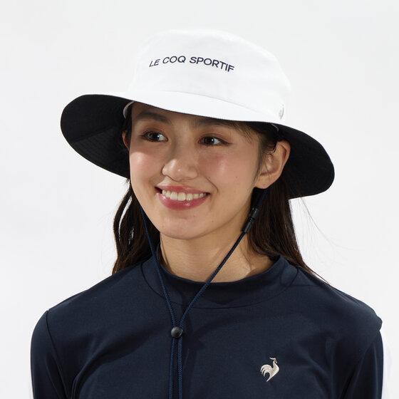 ゴルフコーデレディース　【まぶガード】ひも付きハット