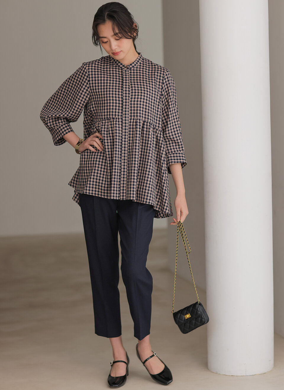 ニューリヨセルシャーティングペプラム ブラウス