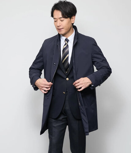 NY ACTIVE ナイロン 3層ボンディング スタンドカラーコート