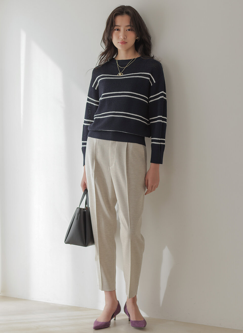 ボーダーレース ニット