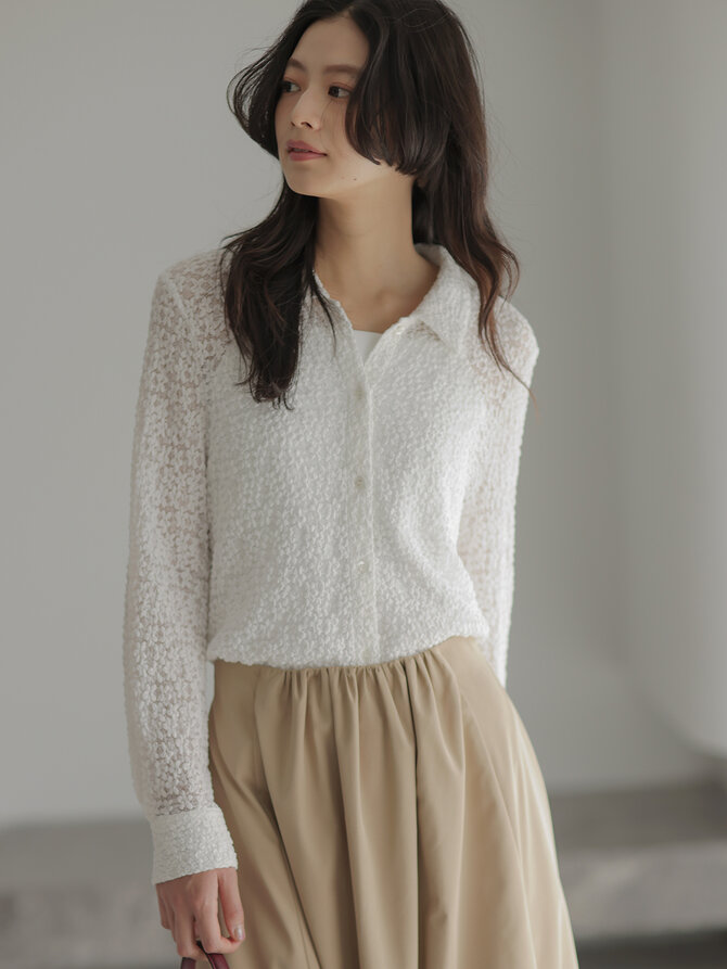 フラワーチュールブラウスライク カットソー