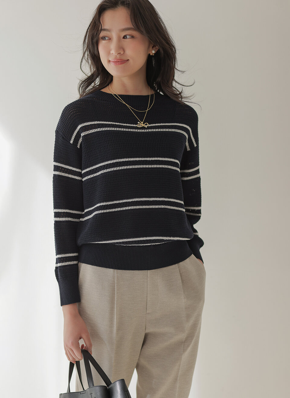 ボーダーレース ニット