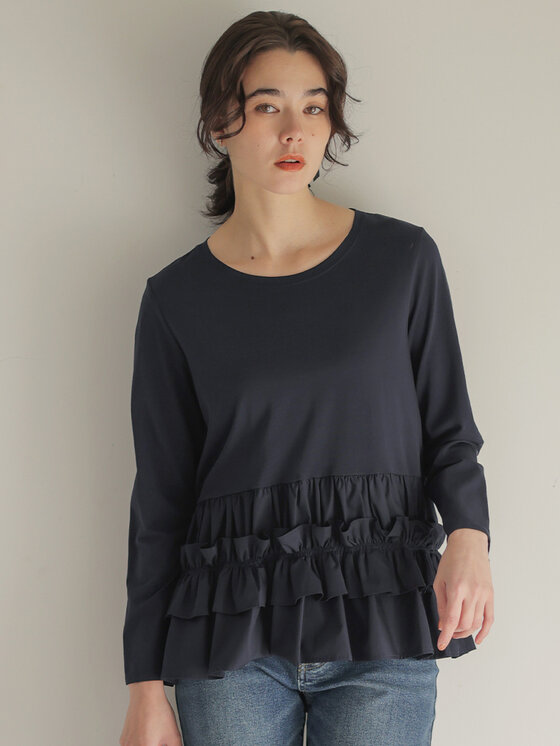 フリルシャツコンビ ロングTシャツ
