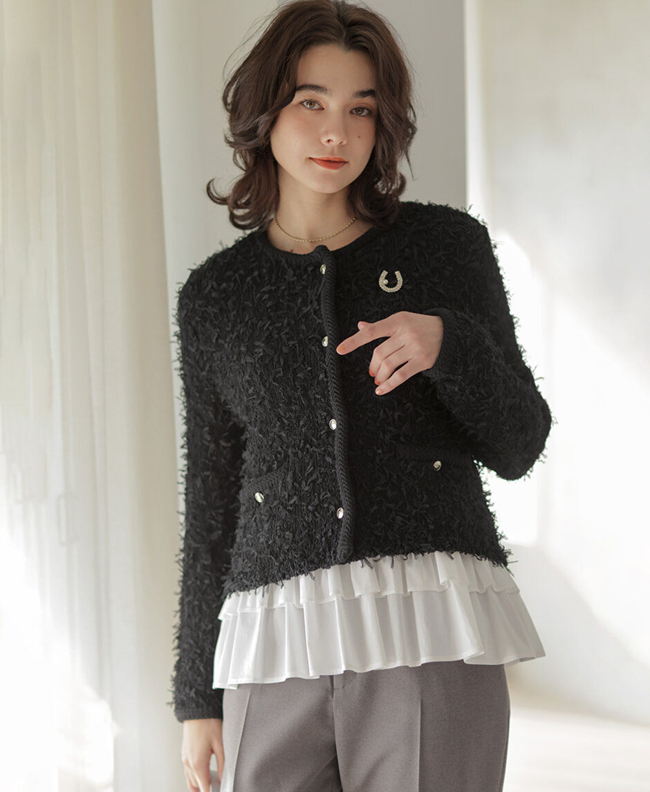 チュールヤーンファンシーニット ジャケット