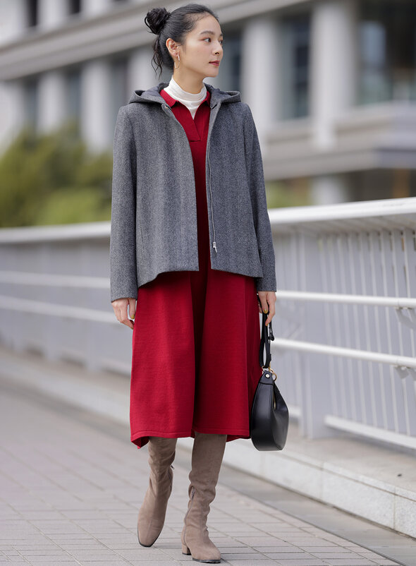 ウールモッサステンカラー コート