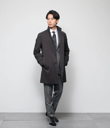 NY ACTIVE ナイロン 3層ボンディング スタンドカラーコート