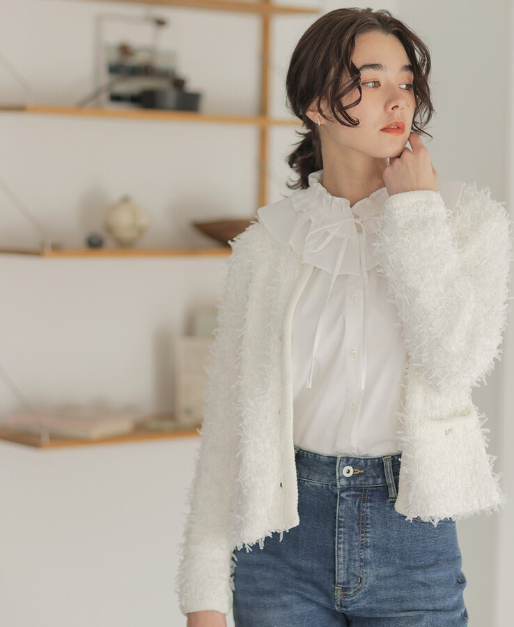 チュールヤーンファンシーニット ジャケット