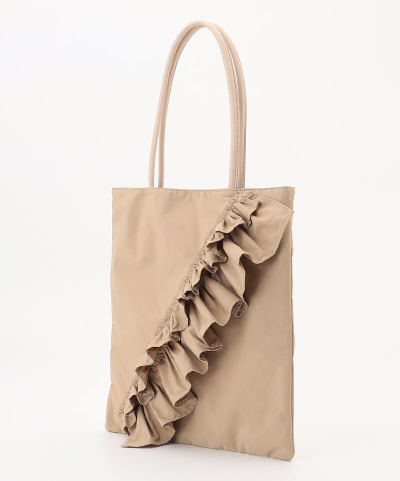 ラッフルラインフラットトート