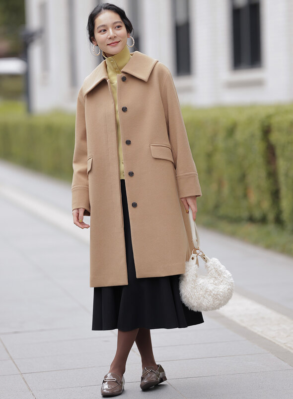 ウールモッサステンカラー コート