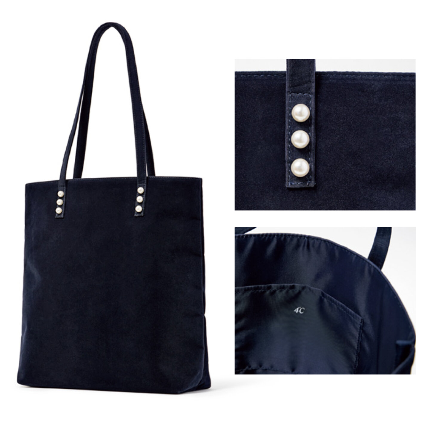 VERY × 4℃ コラボ購入特典 パール調ビーズ付きベルベットサブバッグ