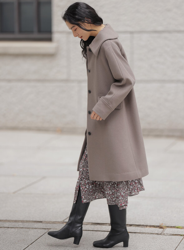 ウールモッサステンカラー コート